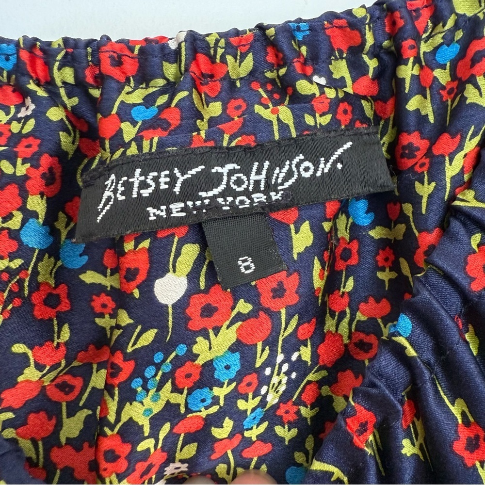 Betsey Johnson 100% silk floral babydoll‎ mini dress
